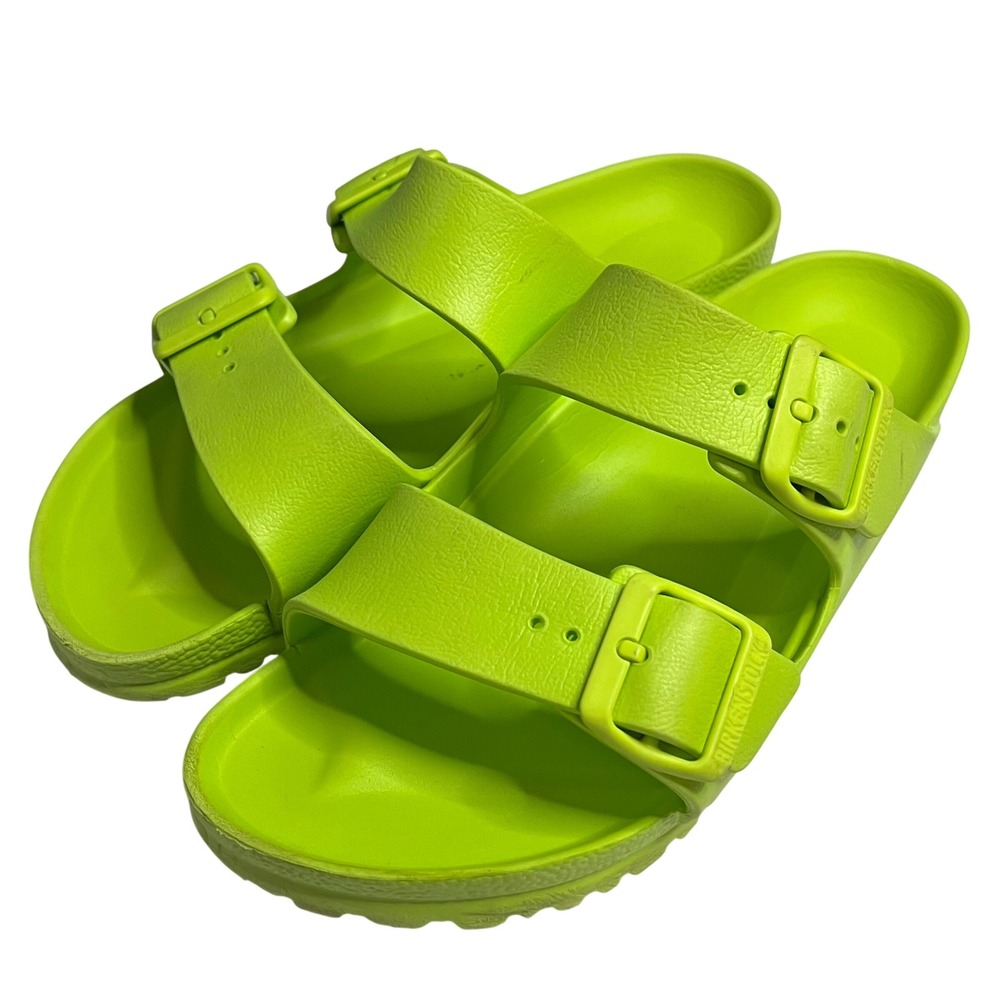 Birkenstock Arizona EVA Sandals Neon Lime Green Womens 7 Mens 5 EU 38